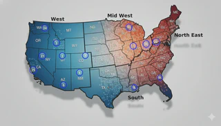 A hotspot map of U.S. substance use disorder mortality rates.